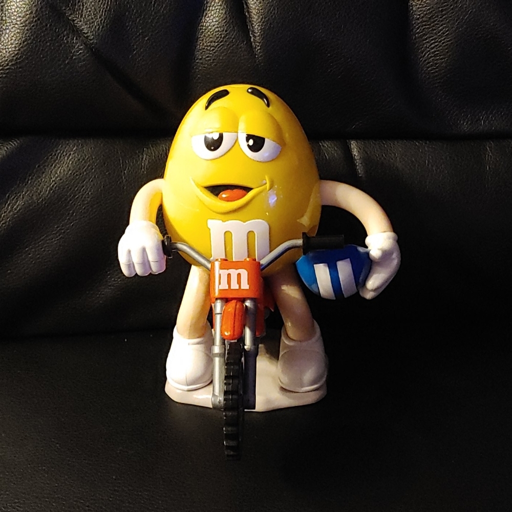 Yellow M&M Biker Candy Dispenser